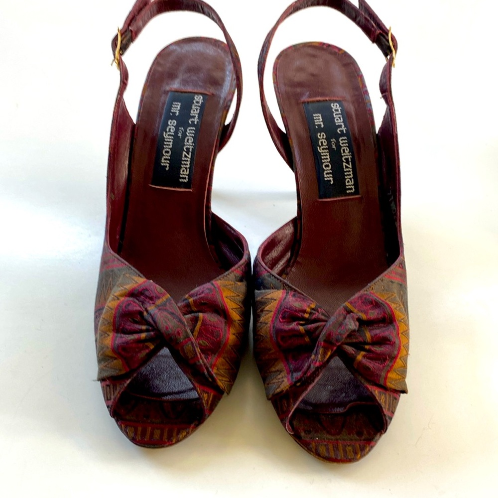 Vintage silk Stuart Weitzman pumps